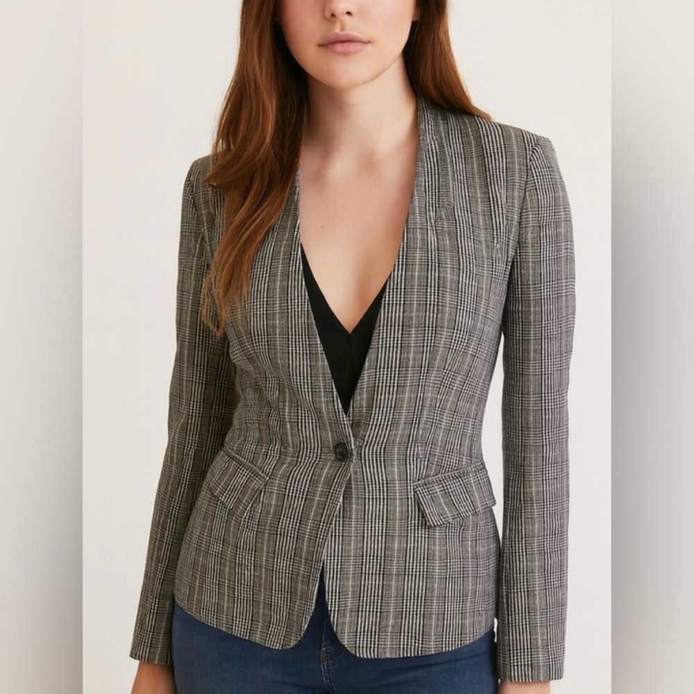 Premise Studio Plaid Blazer 6 Tailored Preppy Academia old money office siren